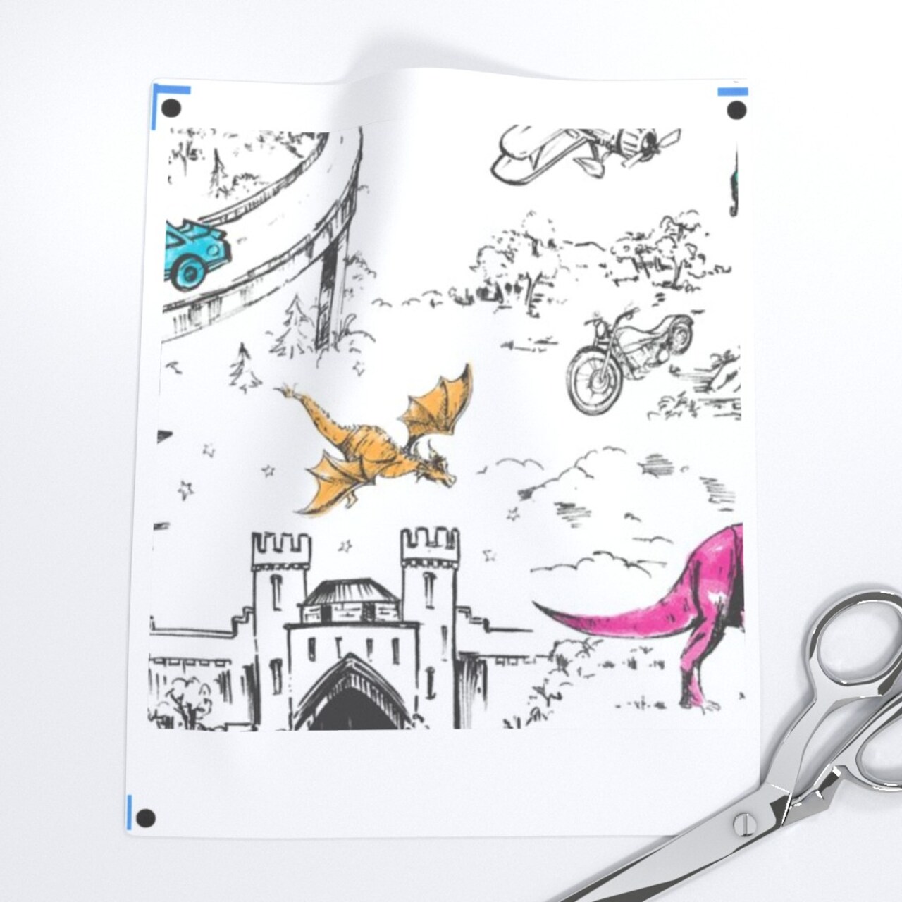 Adventure Toile Pop Dinosaurs Cars Planes Bears Trains Space Fantasy Kids Custom Removable Wallpaper by Spoonflower Peel & Stick Wallpaper 2FT Wide